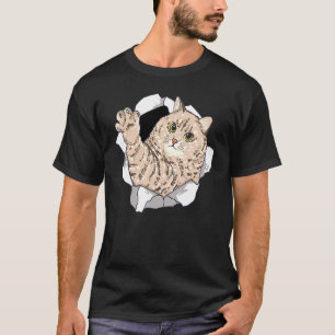 Fettkatze, die aus dem Ripping herauskommt T-Shirt