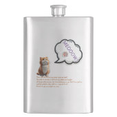 Fettkatze, die irgendwo sitzt, glänzende Hintergrü Flachmann (Vorderseite)