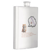 Fettkatze, die irgendwo sitzt, glänzende Hintergrü Flachmann (Rechts)