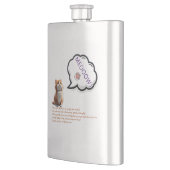 Fettkatze, die irgendwo sitzt, glänzende Hintergrü Flachmann (Links)