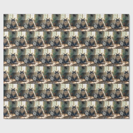 Fettkatze Gewartet von einer leeren Lebensmittelsc Geschenkpapier (Flach)