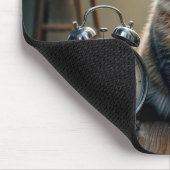 Fettkatze Gewartet von einer leeren Lebensmittelsc Mousepad (Ecke)