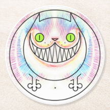 Fettkatze mit Cheshire Cat Grin Paper Untersetzer