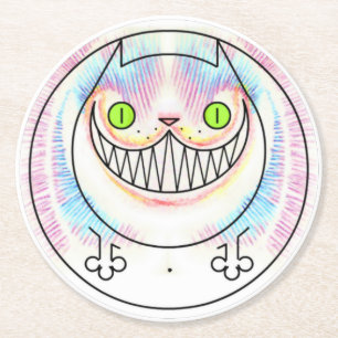 Fettkatze mit Cheshire Cat Grin Paper Untersetzer