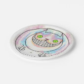 Fettkatze mit einer Katzenmatte aus Cheshire Pappteller (Schrägansicht)