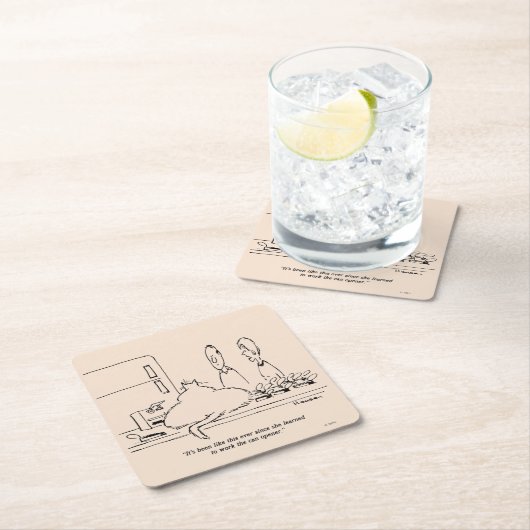 Fettkatze Rechteckiger Pappuntersetzer (Vor Ort)