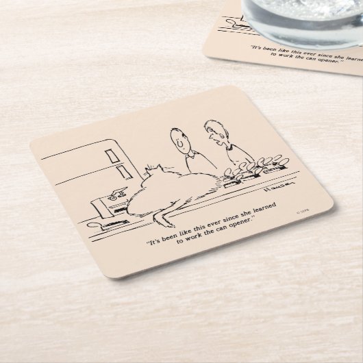 Fettkatze Rechteckiger Pappuntersetzer (angewinkelt)