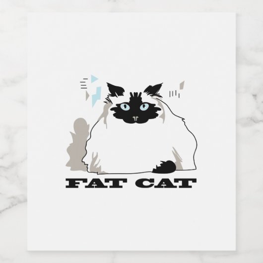 Fettkatze Weinetikett (Einzelnes Label)