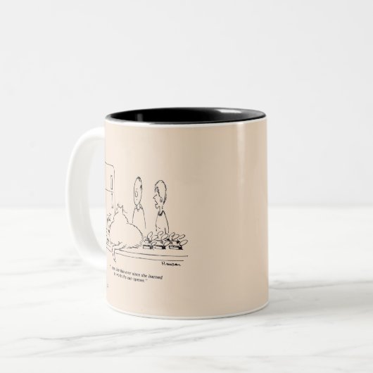 Fettkatze Zweifarbige Tasse (Vorderseite Links)