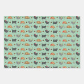 Fettkatzen und Weihnachtsbauten Geschenkpapier Set (Vorderseite)