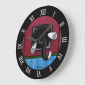 Fettkatzenleber im Katzenflap - Bit eines Squeeze Große Wanduhr (Winkel)