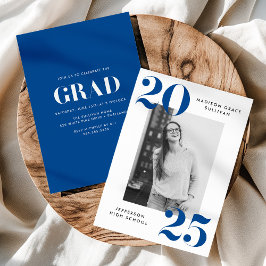 Fettklasse der Blue Foto Graduation Party 2025 Einladung