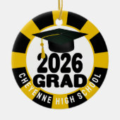 Fettklasse des Abschlusses 2026 Foto Keramik Ornament (Vorne)