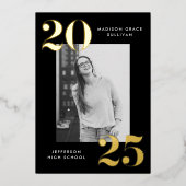 Fettklasse des Abschlusses "Black and Gold Foto" 2 Folieneinladung (Vorderseite)