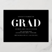 Fettklasse des Abschlusses "Black and Gold Foto" 2 Folieneinladung (Rückseite)