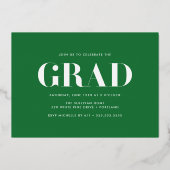 Fettklasse des Abschlusses des grünen Fotos 2025 Folieneinladung (Rückseite)