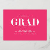 Fettklasse des Abschlusses für Hot Pink-Foto 2025 Folieneinladung (Rückseite)