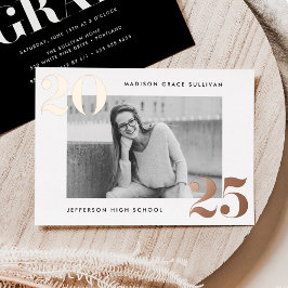 Fettklasse Gold Foto Abschluss 2025 Rose Folieneinladung