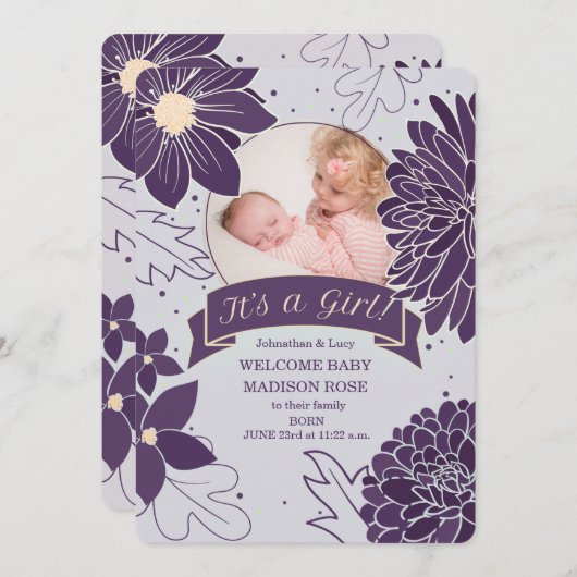 Fettleber Botanisch Es ist eine Geburtsankündigung Ankündigung (Vorne/Hinten)