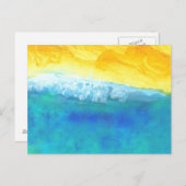 Fettlebige Abstrakte Seascape-Malerei Postkarte (Vorne/Hinten)