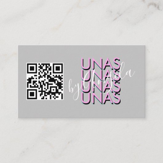 Fettlehnen Eyelashes Salon Nails Unas Pink QR Visitenkarte (Vorderseite)