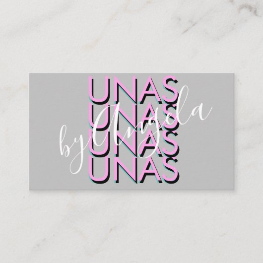 Fettlehnen Eyelashes Salon Nails Unas Pink Visitenkarte (Vorderseite)