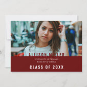 Fettleibige Foto-Graduierungspartei für moderne Ty Einladung (Vorderseite)