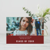 Fettleibige Foto-Graduierungspartei für moderne Ty Einladung (Stehend Vorderseite)