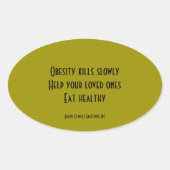 Fettleibigkeit Ovaler Aufkleber (Vorderseite)