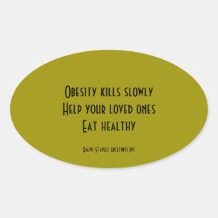 Fettleibigkeit Ovaler Aufkleber