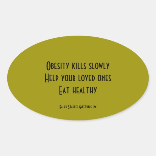 Fettleibigkeit Ovaler Aufkleber (Vorderseite)