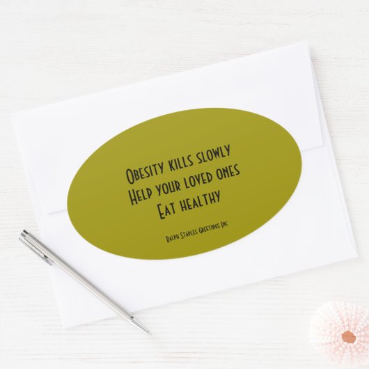 Fettleibigkeit Ovaler Aufkleber (Umschlag)