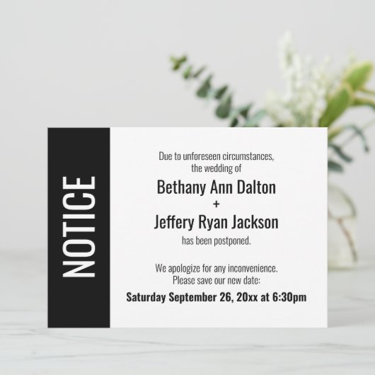 Fettleibigkeit, vertagte Hochzeitsankündigung Einladung (Stehend Vorderseite)