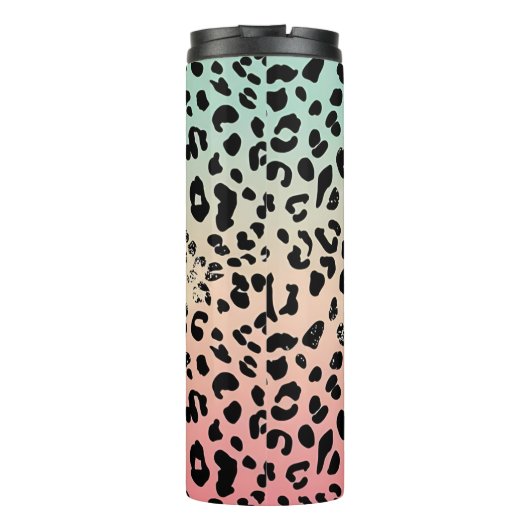 Fettleopard-Drucknachricht Thermosbecher (Rückseite)