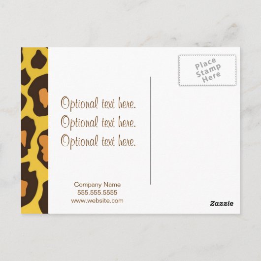 Fettleopard Print: Vorlage für Visitenkarten Postkarte (Rückseite)
