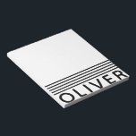 Fettliniger Personalisierter Name Notizblock<br><div class="desc">Anpassen mit beliebigen Schriftart in Farbe und Stil. Verschieben oder verkleinern Sie sich nach Wunsch,  um Ihren Namen Anzug.</div>