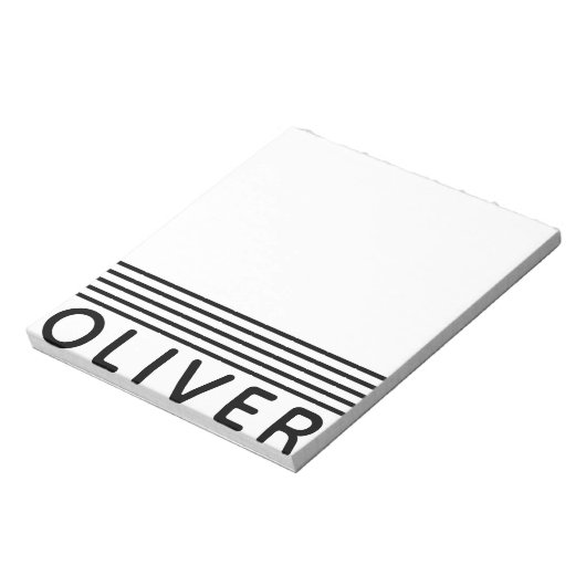 Fettliniger Personalisierter Name Notizblock (Rotiert)