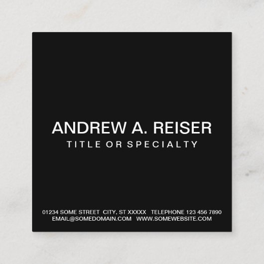 Fettmonogramm Quadratische Visitenkarte (Rückseite)