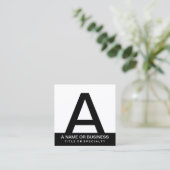 Fettmonogramm Quadratische Visitenkarte (Stehend Vorderseite)