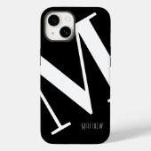 Fettmonogramm Schwarz-weiß Case-Mate iPhone Hülle (Rückseite)