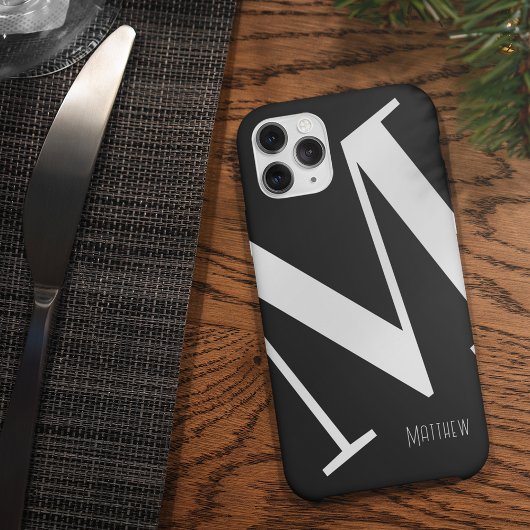 Fettmonogramm Schwarz-weiß Case-Mate iPhone Hülle