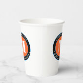 Fettmonogramm | Schwarz-weiß Orange & Blue Pappbecher (Rechts)