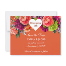 Fettorange und rosa Rosen