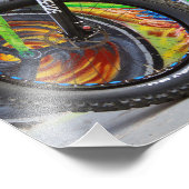 Fettrad und Flammen Fotodruck (Ecke)