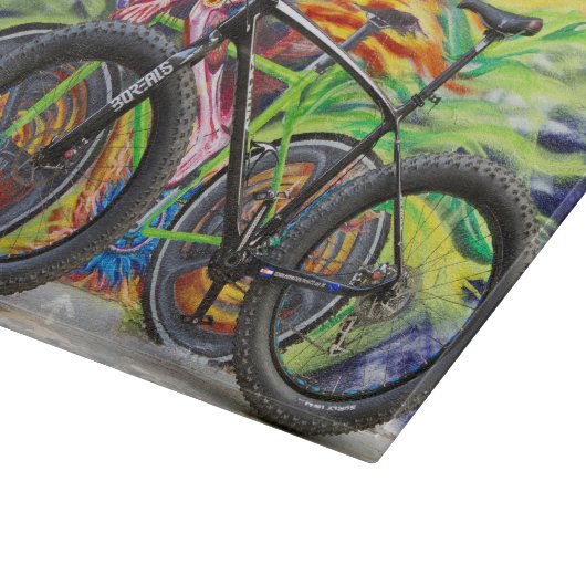 Fettrad und Flammen Schneidebrett (Ecke)