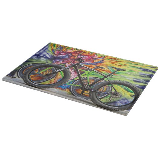 Fettrad und Flammen Schneidebrett (Ecke)