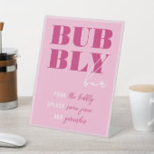 Fettrosa Bachelorette Bubbly Bar Pedestal-Zeichen Sockelschild (In SItu)
