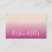 Fettrosa Feminine Glitzer Visitenkarte (Vorderseite)