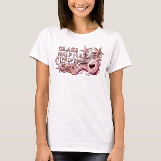 Fettrosa GLAS HALB VOLL-TYP Mensch Tee (Vorderseite)