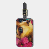 Fettrosa Hibiskus und Abstraktes Portrait der Frau Gepäckanhänger (Vorderseite vertikal)